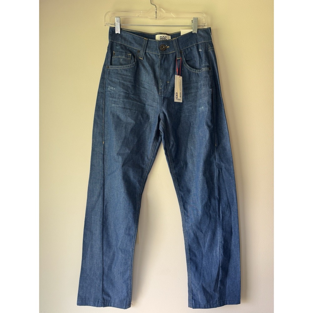 NWT BDG Urban Outfitters Jet Twisted Straight Leg Jeans Low Rise Dark Blue 25